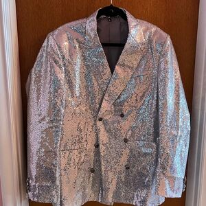 Silver Sequin Blazer
